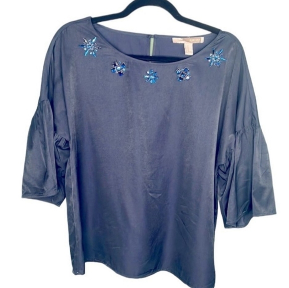 FOREVER 21 Rhinestone Jewel Bell Sleeve Blouse Top - Picture 10 of 10